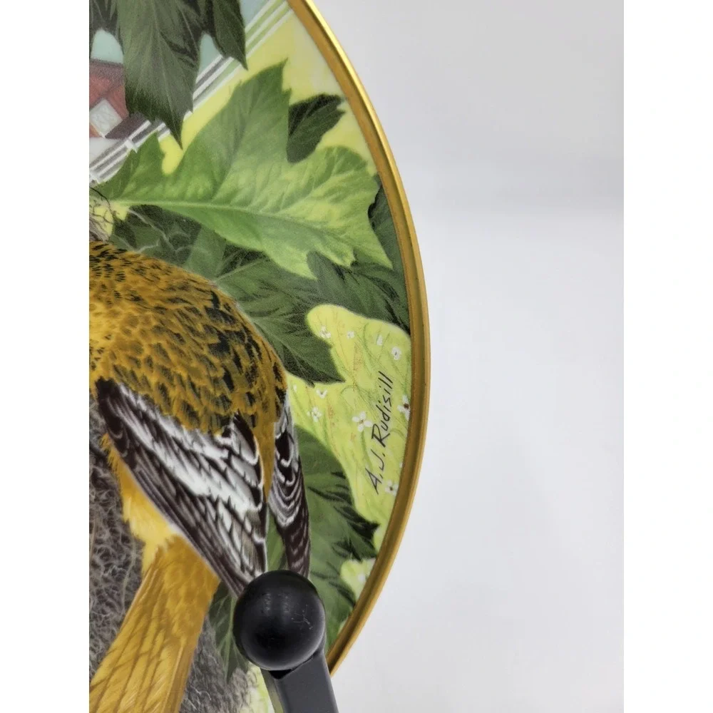 NORTHERN ORIOLE BUILDING THE NEST A. J. Rudisill Plate National Audubon Society